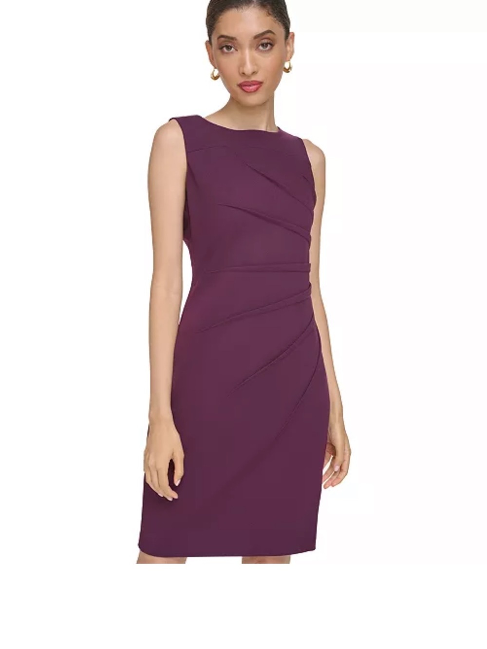 Calvin Klein Sleeveless Plum Sheath Dress